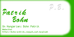 patrik bohn business card